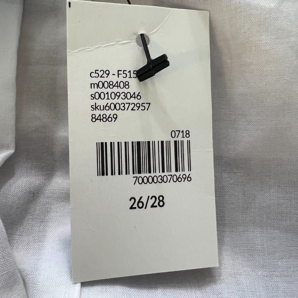 Lane Bryant Striped Off Shoulder Gray White Gathered Puff 3/4 Sleeve Size 26/28 - Picture 6 of 9